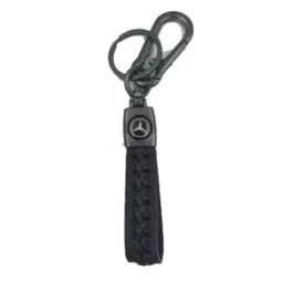 Znee Smart M-BENZ Stainless Steel &a; Leather Keychain image 2