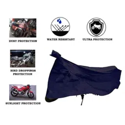 Riderscart Polyester Blue Waterproof Two Wheeler Body Cover with Storage Bag for Royal Enfield Classic 500 Pegasus Edition image 2