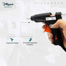Hillgrove 800W Plastic Red Electric Air Blower with Carbon Brushes, Gloves, Glue Gun &a; 5 Pcs Glue Sticks, HGCM1120 image 4