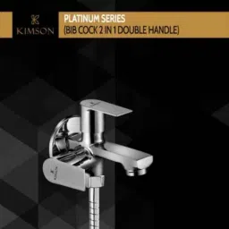 Kimson Platinum 1/2 inch BSP Brass Silver Chrome Plated Bib Valve 2 Way Twin Elbow Valve Faucet, KPL-8307 image 4