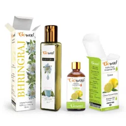 GoWoo 2 Pcs 10ml Natural Lime Aroma Oil &a; 100ml Bhringraj Carrier Oil Set, GWOC790-P29+P170-picture-33