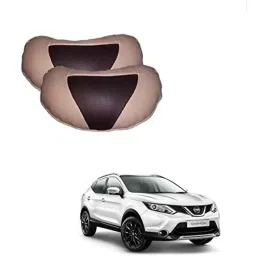 Kozdiko 2 Pcs Beige &a; Brown Car Neck Rest Cushion Pillow Set for Nissan Qashqai-picture-21