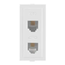 Anchor Roma Classic 1 Module RJ11 Silver Double Telephone Jack without Shutter, 34942S (Pack of 20)-picture-34