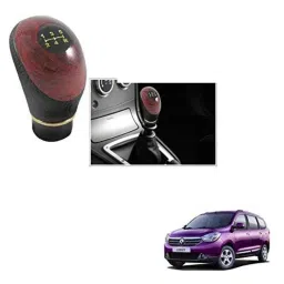 Kozdiko Wooden &a; PU Leather Black Gear Shift Car Knob for Renault Lodgy-picture-10
