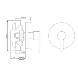 Jaquar Fusion Chrome 4-Way Divertor for Concealed Fitting, FUS-CHR-29421 image 2
