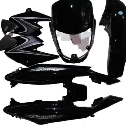 Grow Famous Black &a; Grey Full Body Kit for Honda Dream Yuga Bike, FM41-picture-22