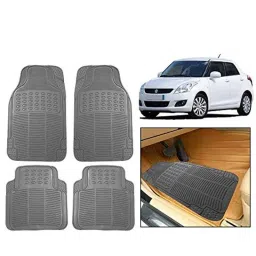 Kozdiko 4 Pcs Rubber Grey Car Simple Foot Mat Set for Maruti Suzuki Alto-picture-30