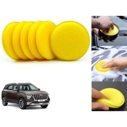 Auto Pearl Polyurethane Beige Washing &a; Waxing Polish Foam Sponge for Alcazar 2021 Prestige (Pack of 6)-picture-27