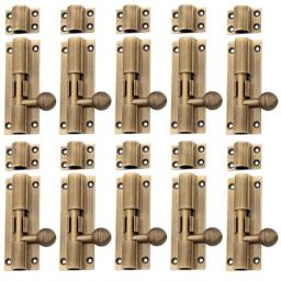 Atom 18 inch Brass Antique Finish Aluminium Tower Bolt, TB001 (Pack of 10)-picture-21