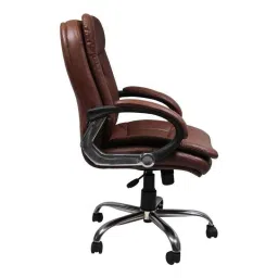 Caddy PU Leatherette Brown Adjustable Office Chair with Back Support, DM 58 image 5