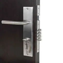 Saze 10 inch Stainless Steel 304 Brass Finish Cylindrical Plate Mortise Door Lock Handle Set, SE-MG1106-10CY-OSK image 3