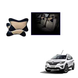 Kozdiko 2 Pcs Memory Foam Beige &a; Black Car Neck Rest Cushion Pillow Set for Renault Triber-picture-30