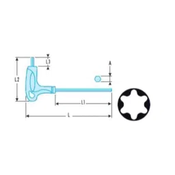 Facom 133mm Chrome Finish Torx Spinner, 89TX.10SLS image 2