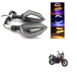 Kozdiko 4 Pcs Bike D Shaped 9 LED Front &a; Rear Side Turn Signal Indicator Light Set for Yamaha FZ-picture-25