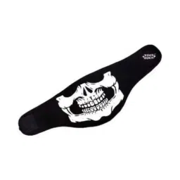 Delhi Deals 2 Pcs Black Cotton Half Face Skeleton Print Face Cover Set image 3