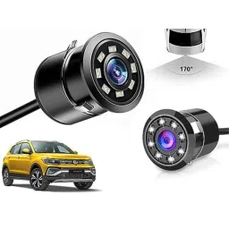 Auto Pearl 8 LED Black Waterproof &a; Shockproof HD Night Vision Car Reverse Parking Camera for Volkswagen Taigun-picture-31