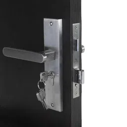 Homexpert LB304 8 inch 60mm Stainless Steel Silver Cylindrical Plate One Side Key Mortise Door Lock Set-image-2