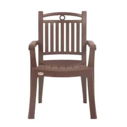 Supreme Windsor Matt Finish Plastic Globus Brown Chair with arm (Pack of 2)-picture-36