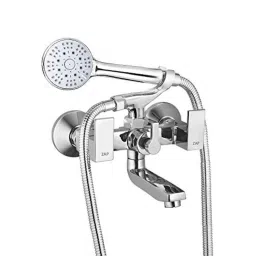ZAP Brass Chrome Finish Silver 2 In 1 Wall Mixer Set-picture-42
