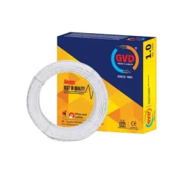 GVD 0.50 Sqmm White Single Core FR PVC Flexible Copper Wire for Home, Domestic &a; Industrial Use, Length: 45 m-image-37