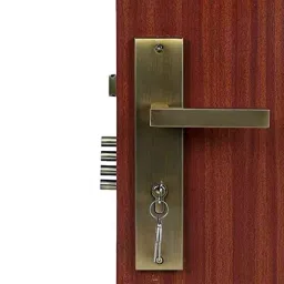 Voltizi 10 inch Stainless Steel 304 Antique Brass Finish Cylindrical Plate Mortise Door Lock Handle Set, LB-201 image 5