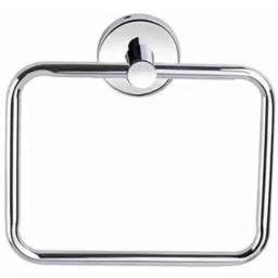 Prestige Stainless Steel Chrome Finish Silver Square Towel Ring-image-35