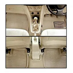 Kozdiko 3 Pcs 3D Beige Car Foot Mat Set for Maruti Suzuki Celerio, koz_68056 image 4