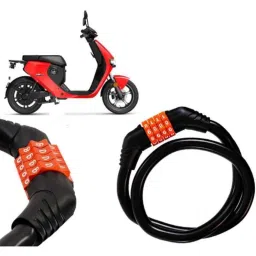 Auto Pearl Black &a; Orange 4 Digit Anti-Theft Combination Number Lock for Super Soco Cumini-picture-34