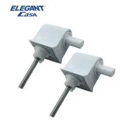 Elegant Casa 2 Pcs 33x40mm Plastic Rectangular Toilet Seat Cover Hinges Set, ‎TH-01 image 2