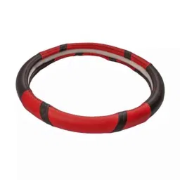 Cipher Leather Red Sporty Look Steering Wheel Grip Cover, Size: Small-picture-14