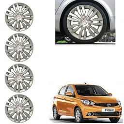 Auto Pearl 4 Pcs 14 inch ABS Silver Car Wheel Cover Set Tata Tiago XT &a; XZ-picture-46