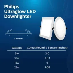 Philips Prime Plus UltraGlow 15W Natural White Square DL Recessed LED Panel Ceiling Light, 929002629301 image 3