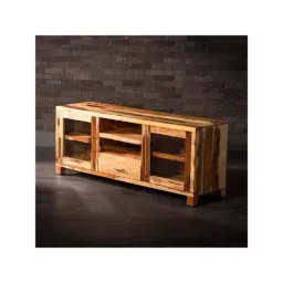 Angel Furniture 57x17x23 Inch Honey Finish Solid Sheesham Wood Jodhpuri TV Unit, AF-187-image-70