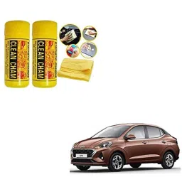 Kozdiko 2 Pcs Microfiber Yellow Dry &a; Wet Car Cleaning Cloth Set for Hyundai Aura-picture-29