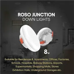 Fybros Roso 8W Polycarbonate White Round Junction LED Downlight, FLS5337A image 5