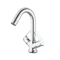 Cloudtail by Prestige Step CDT6114 Brass Chrome Finish Silver Wall Mounted Center Hole Basin Mixer-picture-44