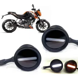 Auto Pearl 2 Pcs 12V Black Bike Front LED Indicator Light Set for Kawasaki Duke 200, F268-picture-16