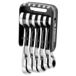 Facom 10 Pcs 8-14mm Satin Chrome Ratchet Multifunction Wrench Set, 467BS.JP6PB-picture-40