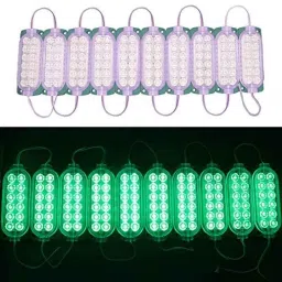 AllExtreme Exmil1g 12 Led Module Light Interior Exterior 12V 5730 Injection Decorative Lamp With Adhesive Backside For Car, Home &a; Decoration (10 Strips, green) image 5
