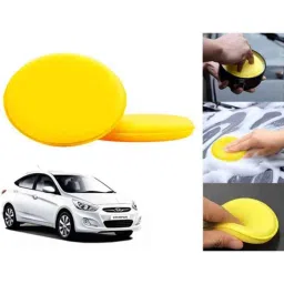 Auto Pearl Polyurethane Beige Washing &a; Waxing Polish Foam Sponge for Verna Fluidc4S T3 2012 (Pack of 2)-picture-44