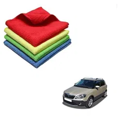 Kozdiko 40x40cm 300GSM Microfiber Cleaning Cloth for Skoda Fabia (Pack of 4)-picture-37