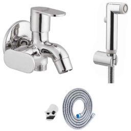 IRIS Ocean Brass Chrome Finish2 Way Bib Cock with Push Button Health Faucet-picture-13