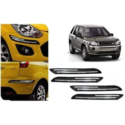 Auto Pearl 4 Pcs PVC &a; Rubber Black Double Chrome Linning Bumper Corner Moulding Set for Land Rover Freelander 2-picture-18