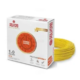 Polycab Optima Plus 4 Sqmm Single Core Yellow FRLF Copper PVC Insulated House Wire, Length: 90 m-picture-45