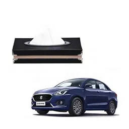 Kozdiko Leatherette Black Classic Car Tissue Paper Dispenser Box with 200 Sheets (100 Pulls) for Maruti Suzuki Swift-picture-39
