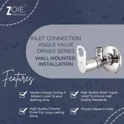 Zoie Orneo Brass Chrome Finish Angle Valve, Z31003 image 2