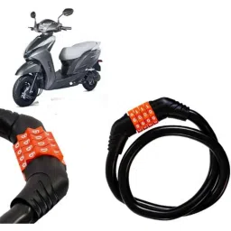 Auto Pearl Black &a; Orange 4 Digit Anti-Theft Combination Number Lock for Magnus BS6-picture-33