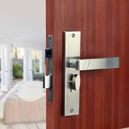 Saze Sierra 8 inch Stainless Steel Matt Finish Cylindrical Plate One Side Key Mortise Door Lock Handle Set with 3 Keys image 2