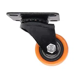 Implemental 4 Pcs 1.5 inch PU Orange Castor Wheel Set for Furniture image 3