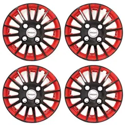 Prigan 4 Pcs 14 inch Polypropylene Black &a; Red Wheel Cover Set for Tata Tiago XT &a; XZ, Camry-Br-14-Tiago image 3